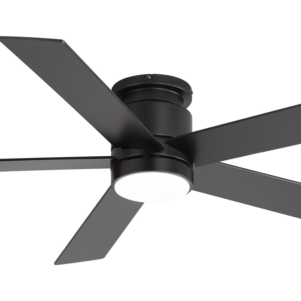 42"/52" Ceiling Fan with Light, Matte Black Finish, 5 Black Blades, Acrylic 18W LED (3 Color Temps with Memory), Quiet DC Motor, 6 Speeds, Forward/Reverse Airflow, Timer, Full Remote Control Included