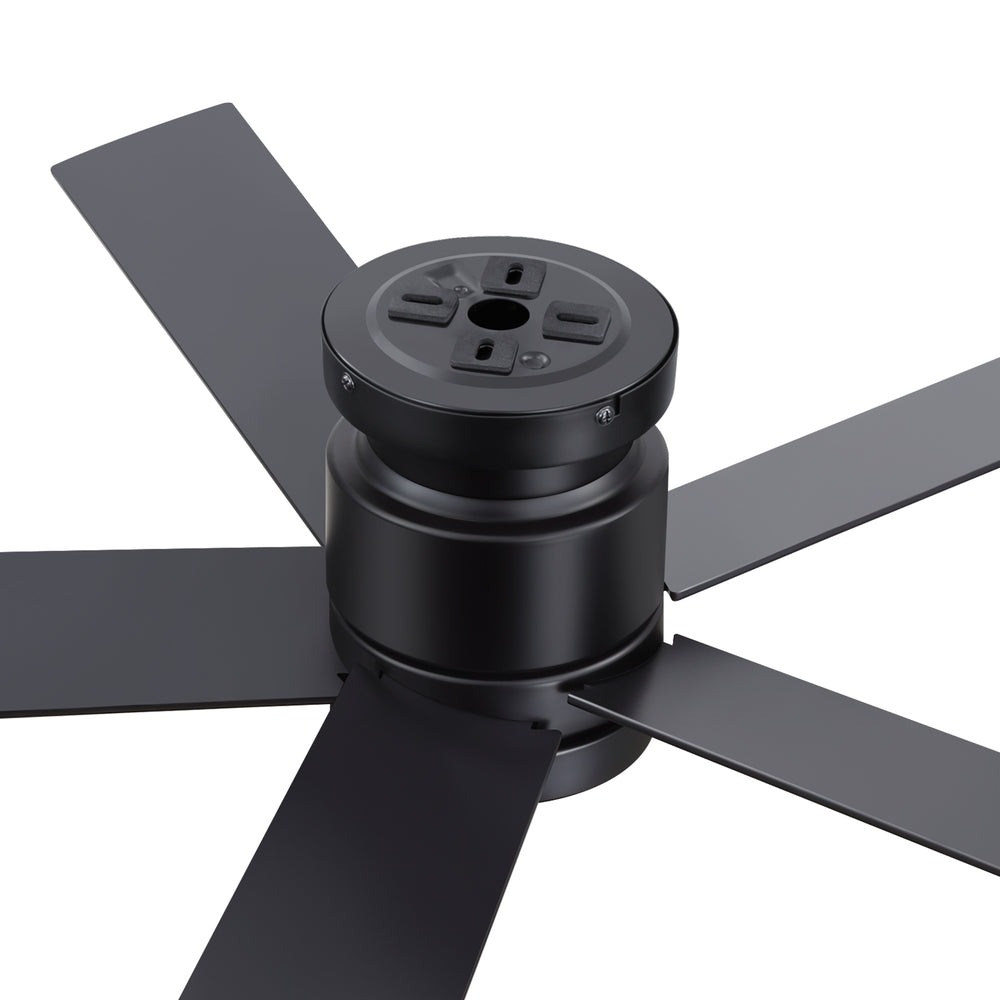 42"/52" Ceiling Fan with Light, Matte Black Finish, 5 Black Blades, Acrylic 18W LED (3 Color Temps with Memory), Quiet DC Motor, 6 Speeds, Forward/Reverse Airflow, Timer, Full Remote Control Included