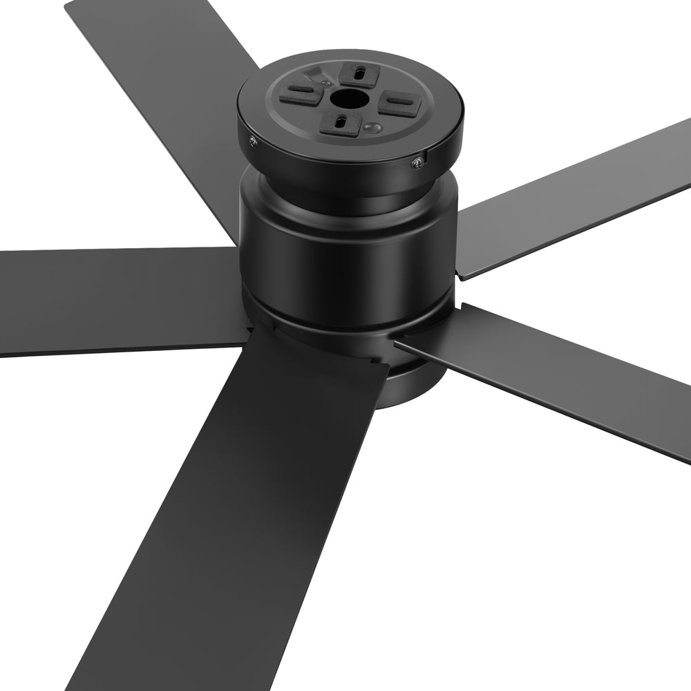 52" Smart Ceiling Fan with Lights and Remote, Flush Mount, APP & Alexa Voice Control, Quiet DC Motor, 6 Speeds, Reversible, 3CCT Dimmable LED, Black