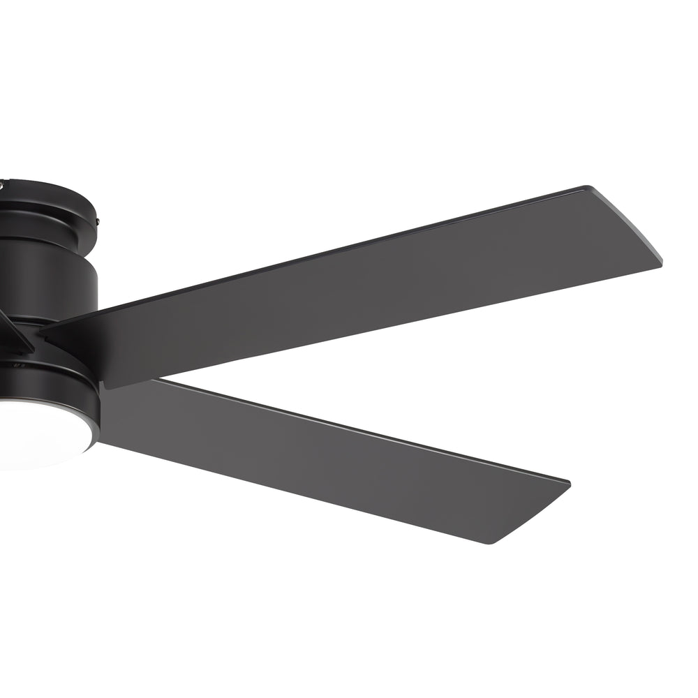 52" Smart Ceiling Fan with Lights and Remote, Flush Mount, APP & Alexa Voice Control, Quiet DC Motor, 6 Speeds, Reversible, 3CCT Dimmable LED, Black