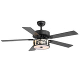 Cavora 52 Inch Black Ceiling Fan With Light & Remote