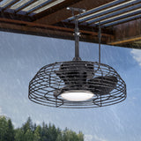 19-inch Waterproof Outdoor Ceiling Fan with LED Light, IP44 Rated, Plug-In Design, 3 ABS Blades, DC Motor, 6 Speeds, Reverse Mode,Timer, Remote Control, 3-CCT 24W LED, Works with 6"/10" Downrods