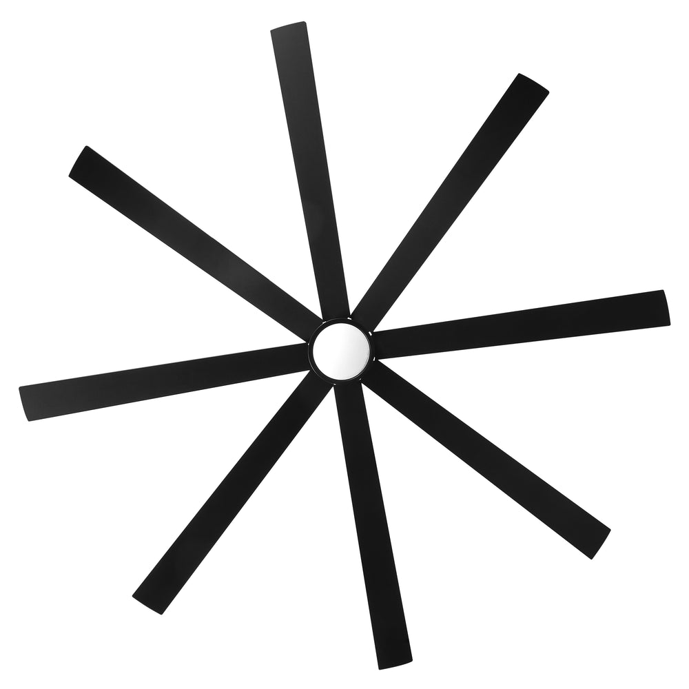 72-Inch Large Ceiling Fan with Light, Matte Black 8-Blade Ceiling Fan, Quiet DC Motor, 3CCT LED, Reversible, 6 Speeds Remote, Timer, Downrod Mount