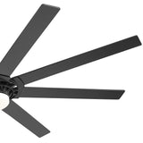 72-Inch 8-Blade Black Ceiling Fan with Light & Remote