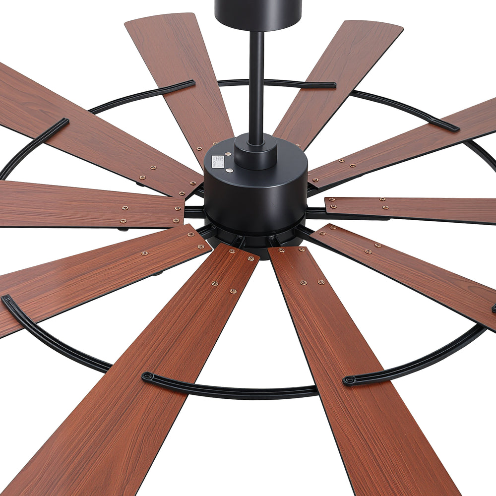 62 Inch Ceiling Fan with Light and Remote, Quiet DC Motor, 6 Speed Reversible Ceiling Fan, 3 Color Temperature LED, Dual Finish Blades, Modern Large Room Fan