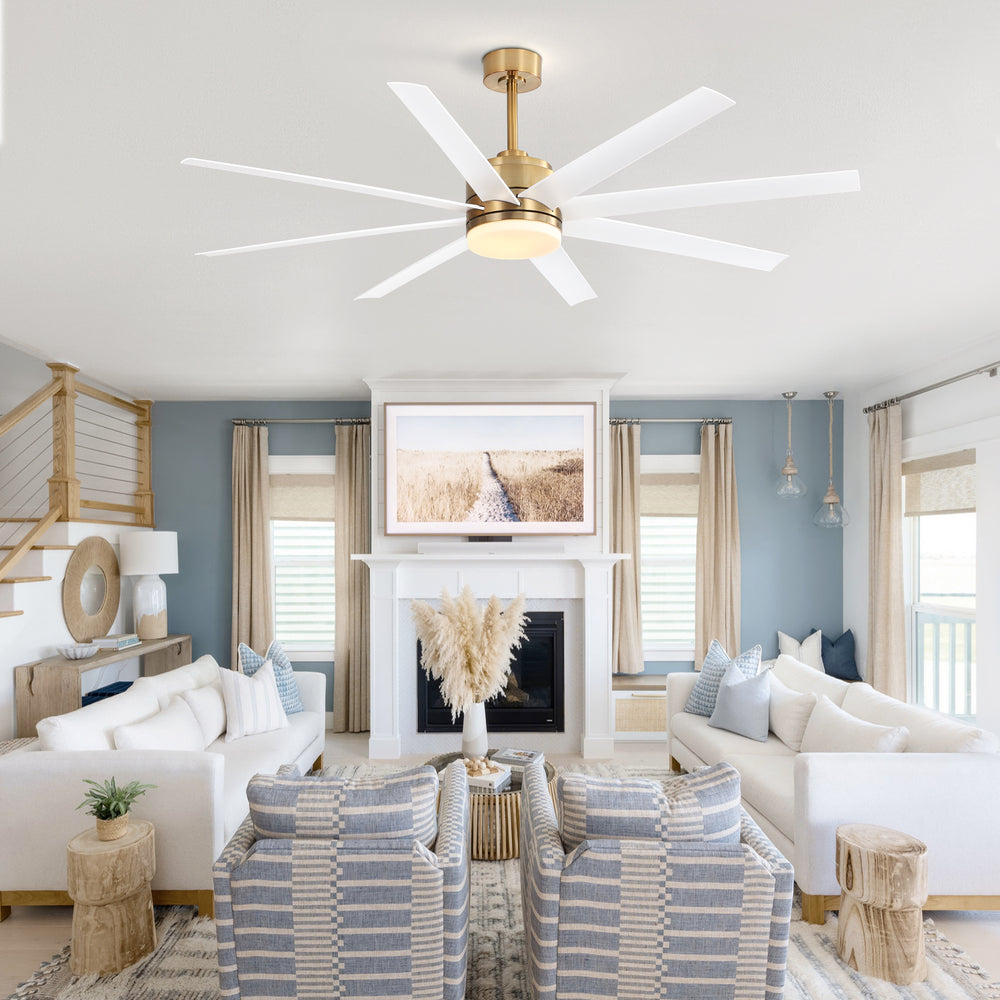 Annette 65 in. Integrated LED Indoor Gold Black-Blade Ceiling Fans with Light and Remote Control
