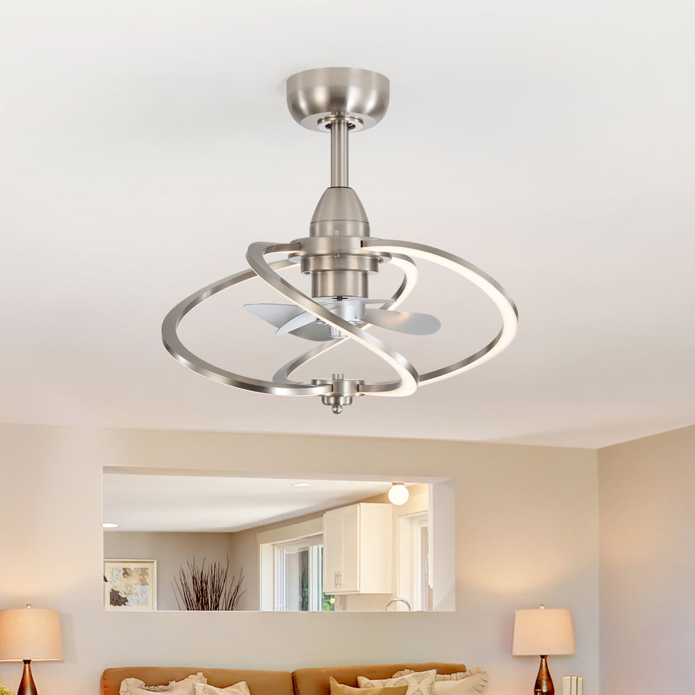 20-inch Modern 3-Blade Dimmable LED Ceiling Fan with Light Kit and Remote,6" downrod Included