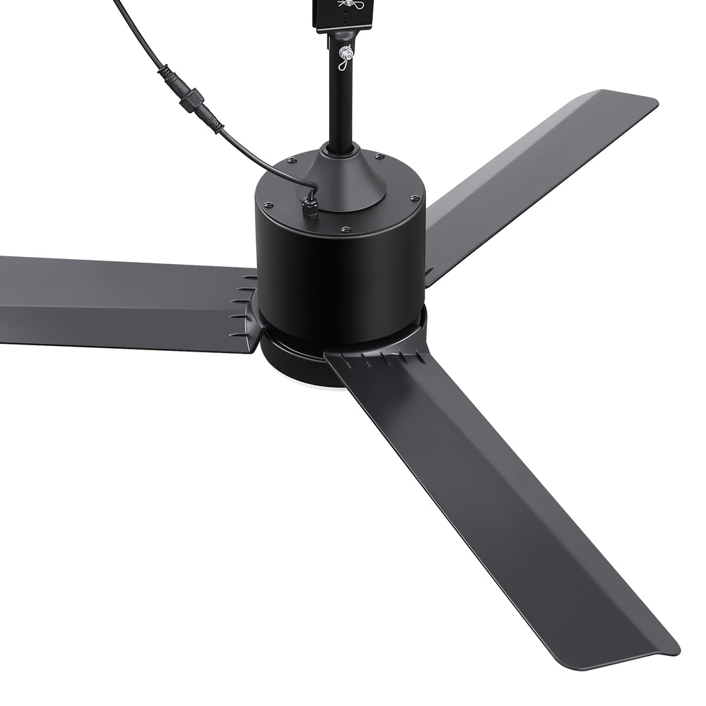 42-Inch Outdoor Ceiling Fan with Light, Matte Black Waterproof Ceiling Fan, 3-Blade Quiet DC Motor, Dimmable LED 3CCT, 6 Speeds Remote, Timer, Reversible for Patio Porch Gazebo