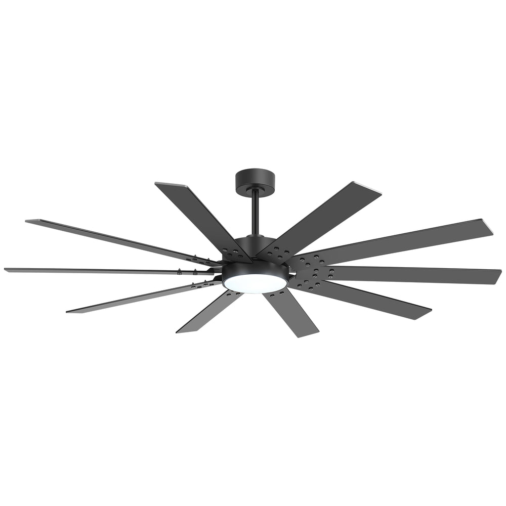 Breezary 72" 10-Blade Silent DC Motor Modern Ceiling Fan with 3-CCT LED Light (Memory Function)