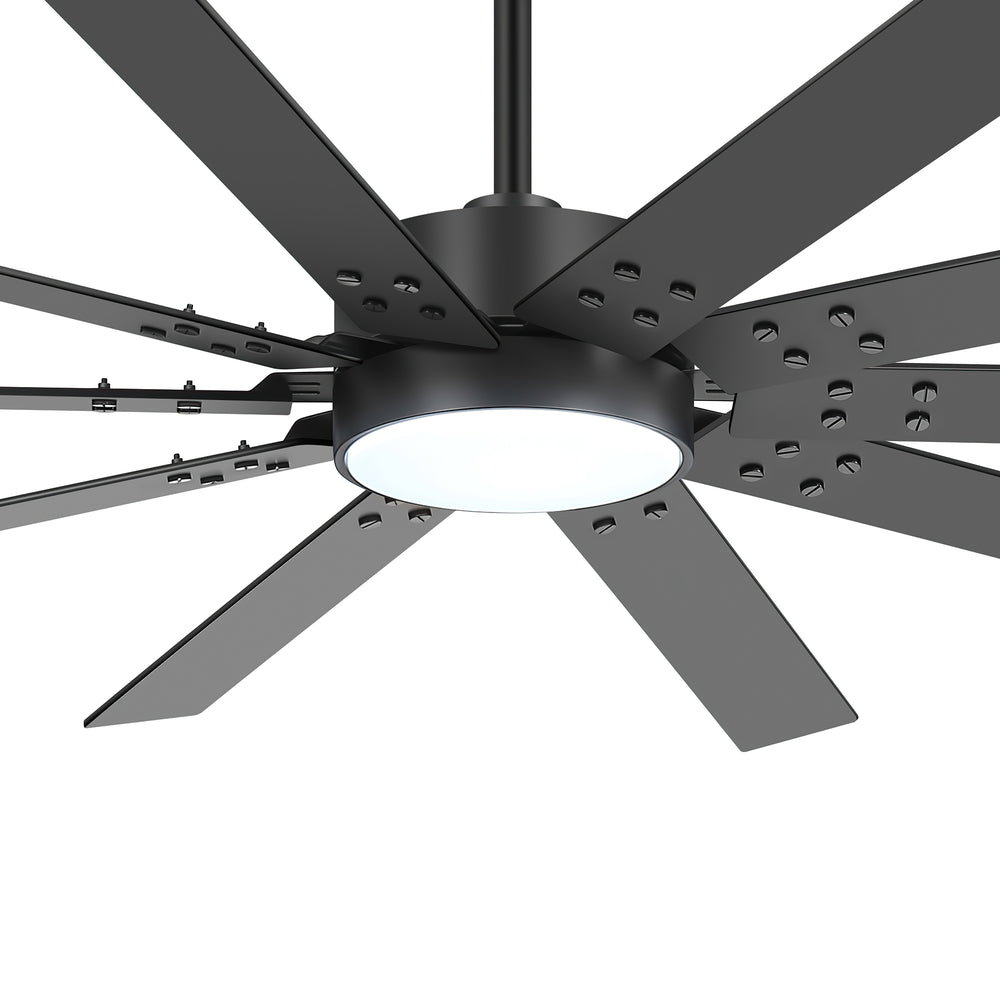Breezary 72" 10-Blade Silent DC Motor Modern Ceiling Fan with 3-CCT LED Light (Memory Function)