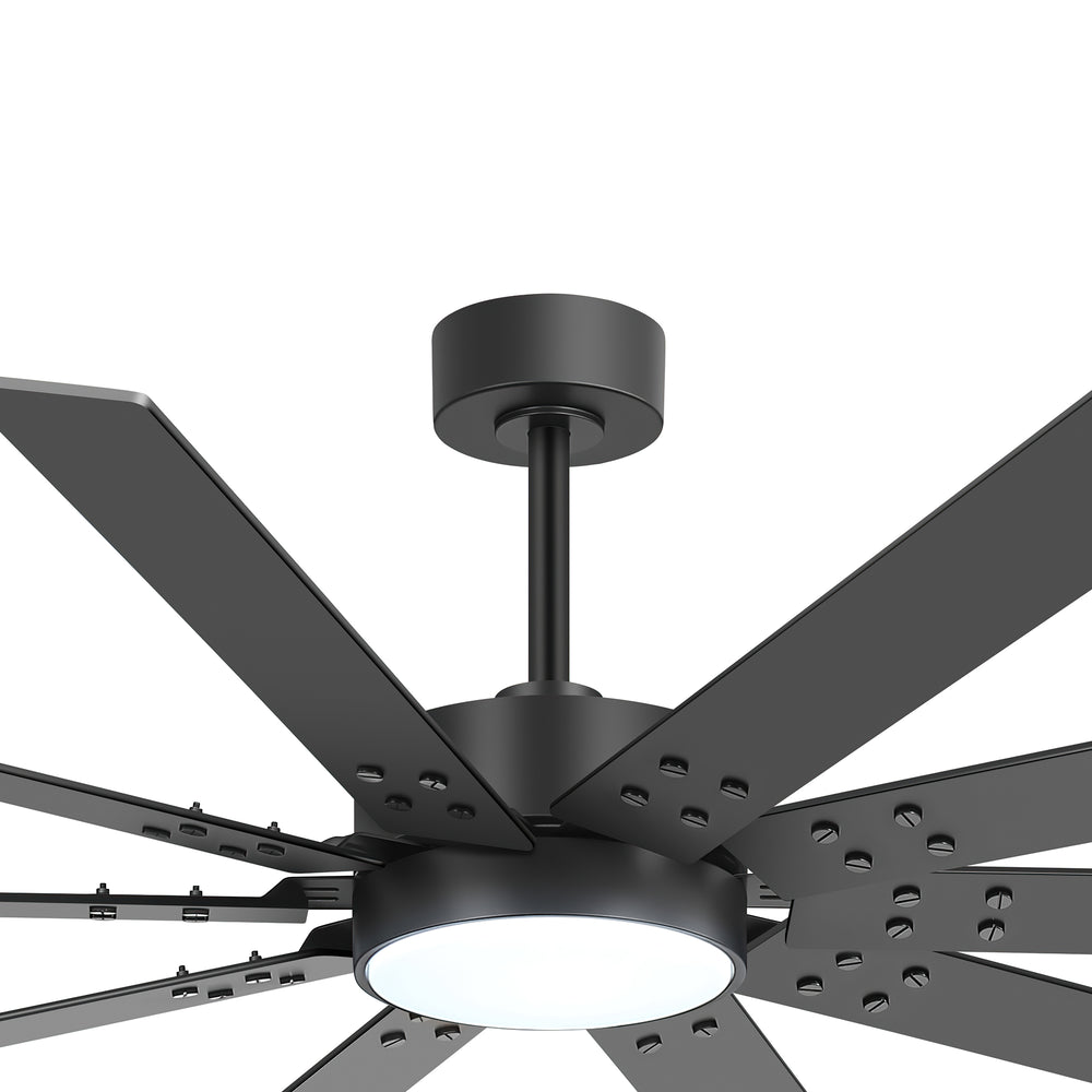 Breezary 72" 10-Blade Silent DC Motor Modern Ceiling Fan with 3-CCT LED Light (Memory Function)