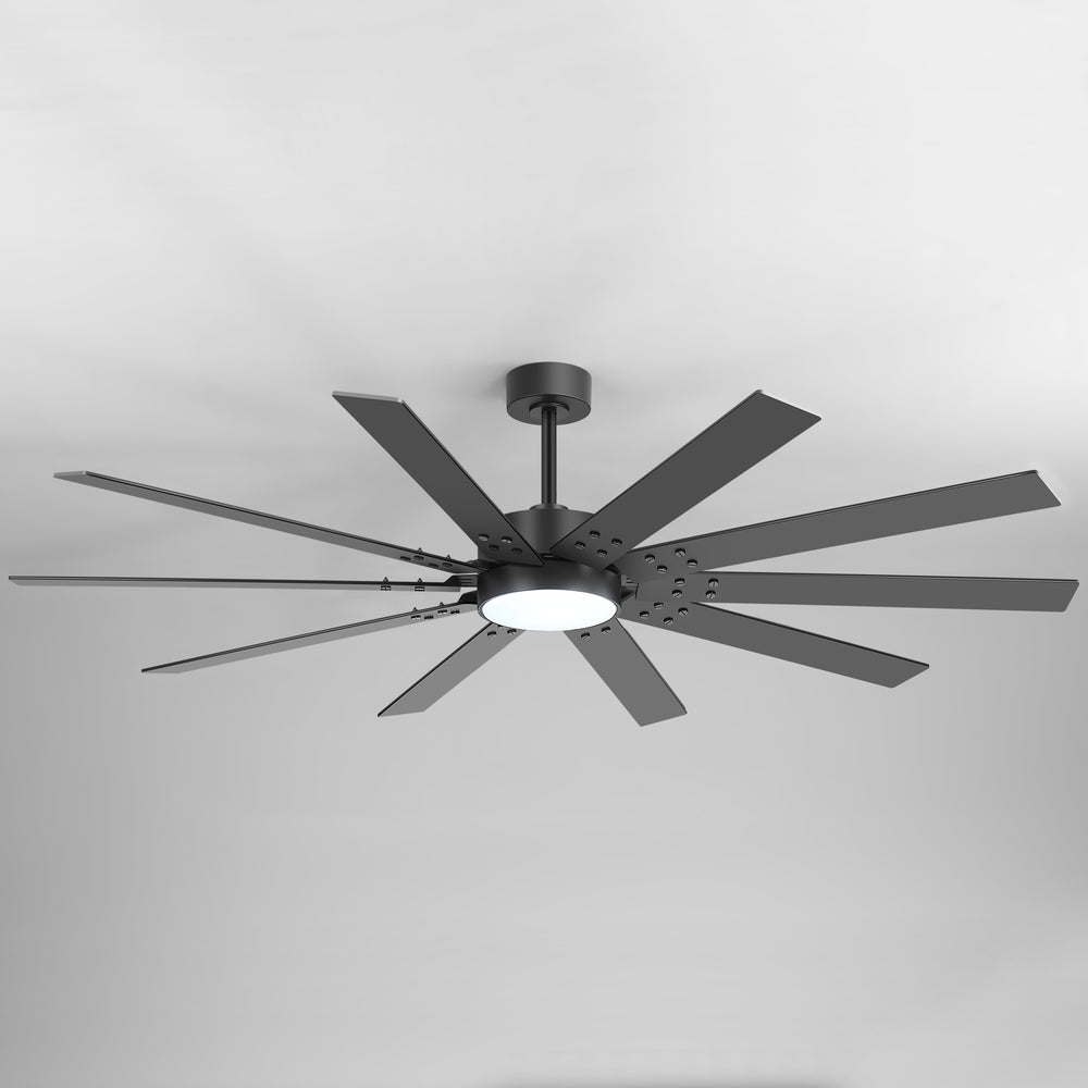 Breezary 72" 10-Blade Silent DC Motor Modern Ceiling Fan with 3-CCT LED Light (Memory Function)