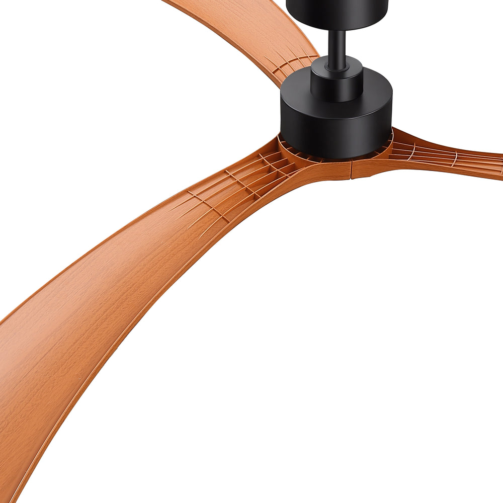 Breezary 72" 3-Blade Silent DC Motor Modern Ceiling Fan - Matte Black & Walnut (No Light)
