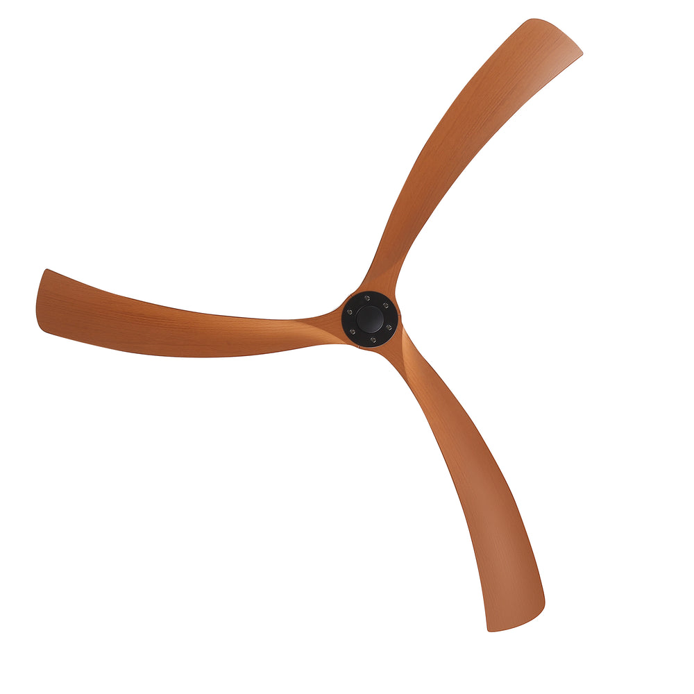 Breezary 72" 3-Blade Silent DC Motor Modern Ceiling Fan - Matte Black & Walnut (No Light)