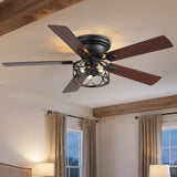 Lucis 52-Inch Black Ceiling Fan with Light & Remote