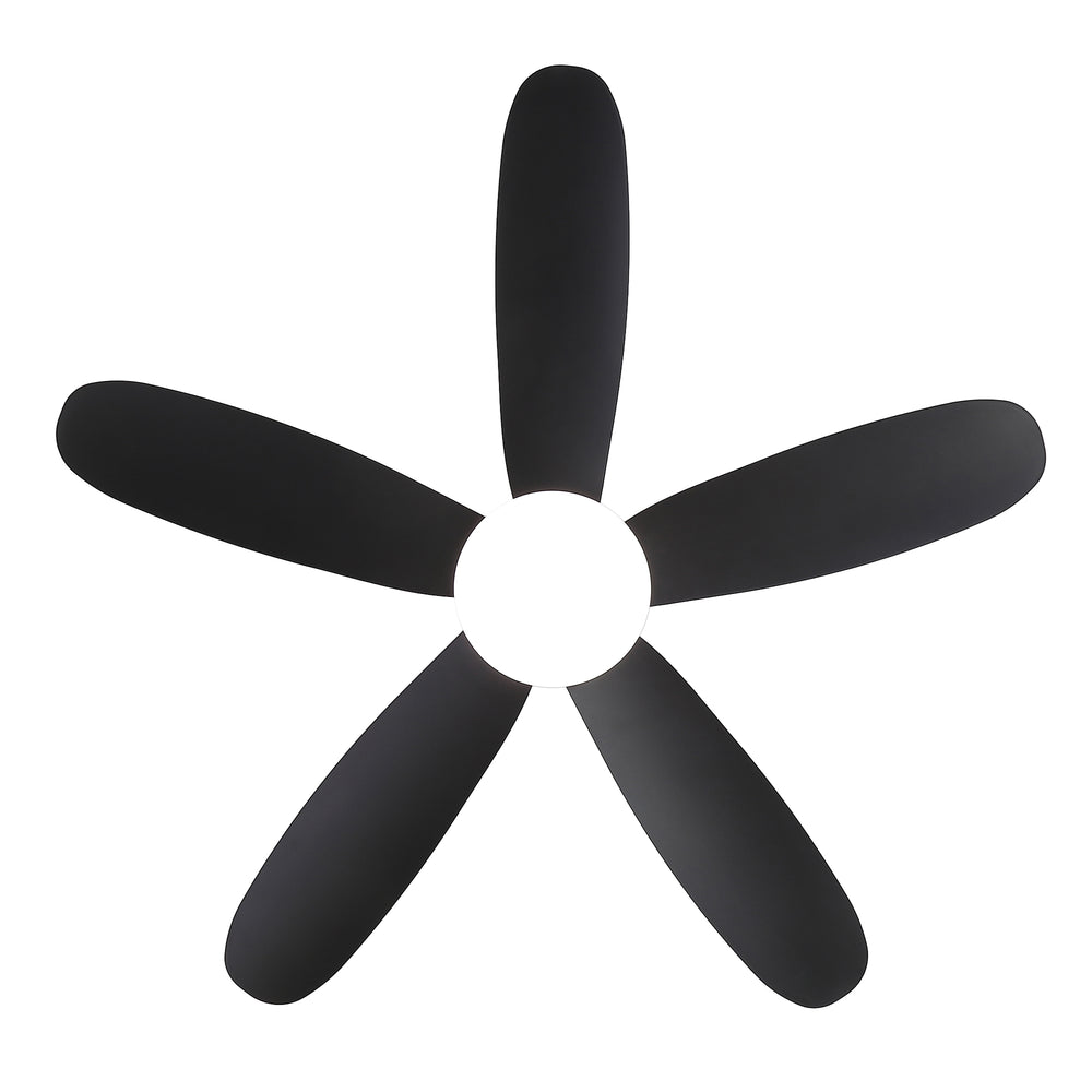 42" Flush Mount Ceiling Fan with Light, Matte Black Low Profile Ceiling Fan, Dimmable LED 3000K/4000K/6000K, Quiet DC Motor, 6 Speeds, Remote Control, Reversible, 1/4/8H Timer, 5 ABS Blades
