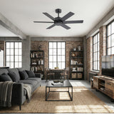 48/56/60 Inch Reversible Blade Downrod Mount Ceiling Fan No Light with Remote Control