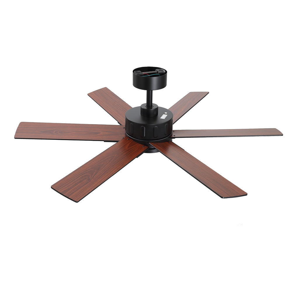 48/56/60 Inch Reversible Blade Downrod Mount Ceiling Fan No Light with Remote Control