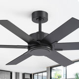 48/56/60 Inch Reversible Blade Downrod Mount Ceiling Fan No Light with Remote Control