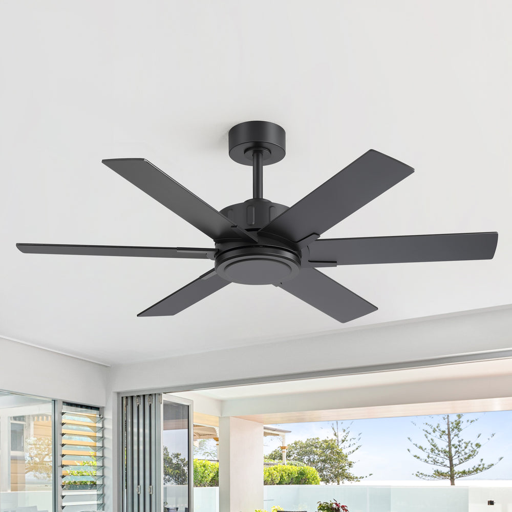 48/56/60 Inch Reversible Blade Downrod Mount Ceiling Fan No Light with Remote Control