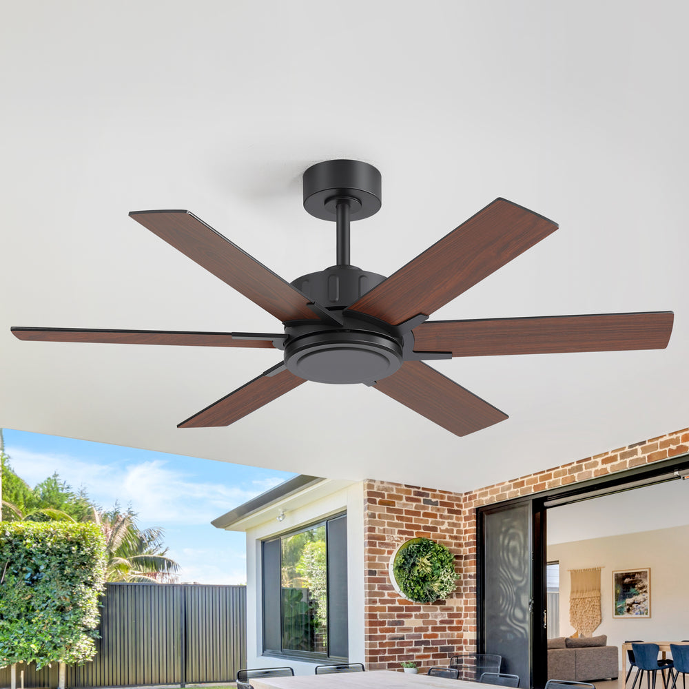 48/56/60 Inch Reversible Blade Downrod Mount Ceiling Fan No Light with Remote Control