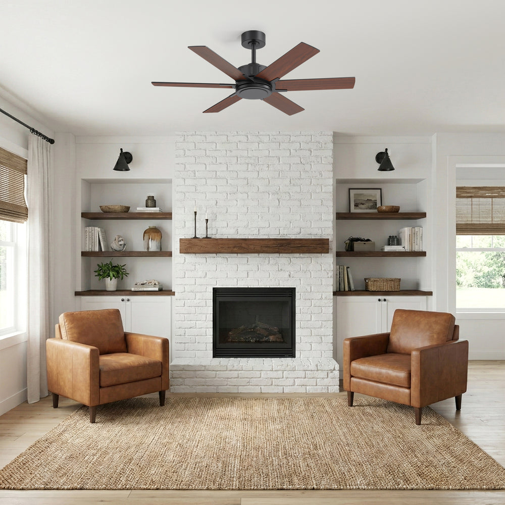 48/56/60 Inch Reversible Blade Downrod Mount Ceiling Fan No Light with Remote Control