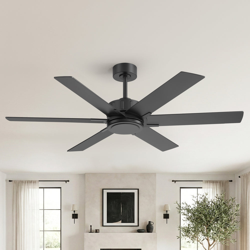 48/56/60 Inch Reversible Blade Downrod Mount Ceiling Fan No Light with Remote Control
