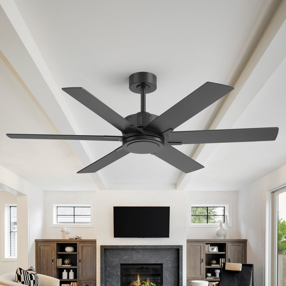 48/56/60 Inch Reversible Blade Downrod Mount Ceiling Fan No Light with Remote Control