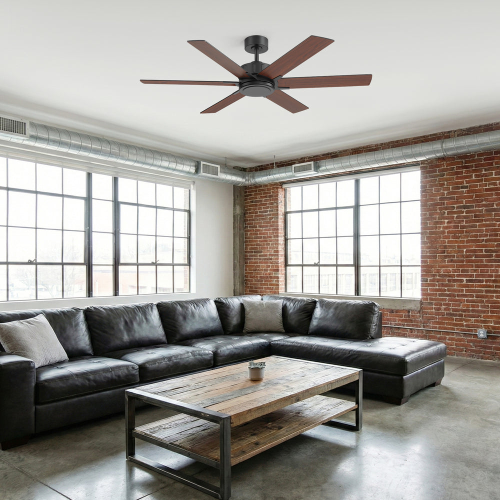 48/56/60 Inch Reversible Blade Downrod Mount Ceiling Fan No Light with Remote Control