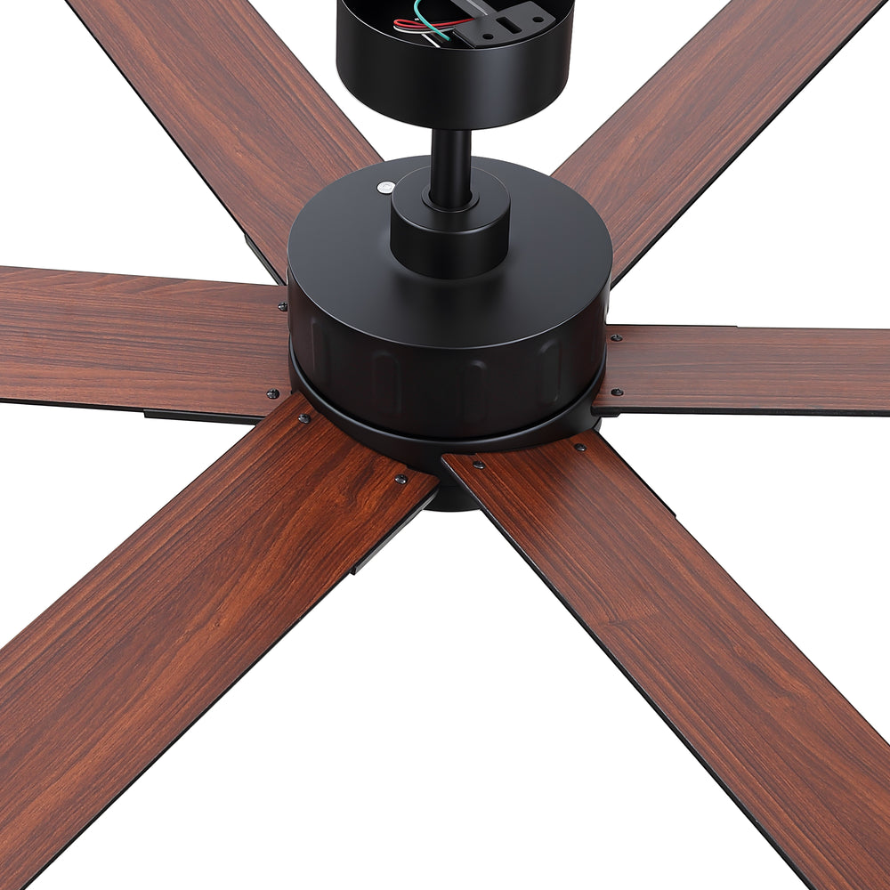 48/56/60 Inch Reversible Blade Downrod Mount Ceiling Fan No Light with Remote Control