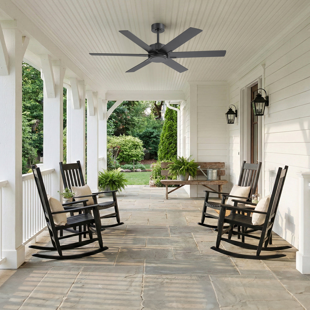 48/56/60 Inch Reversible Blade Downrod Mount Ceiling Fan No Light with Remote Control