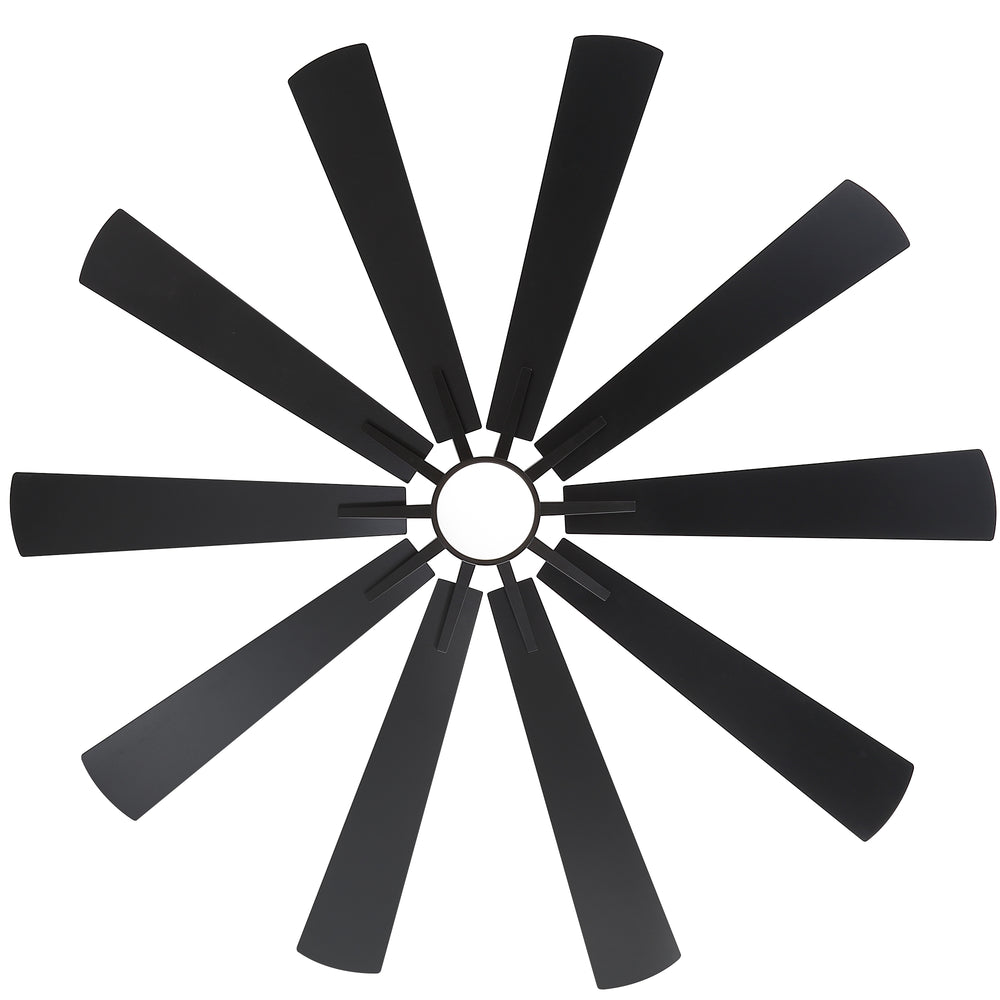 62/72-inch Large Ceiling Fan with 3CCT Light and Remote, Reversible 10-Blade Matte Black LED Ceiling Fan