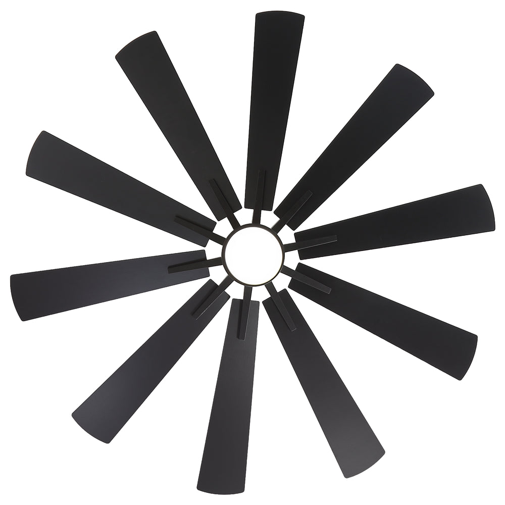 62/72-inch Large Ceiling Fan with 3CCT Light and Remote, Reversible 10-Blade Matte Black LED Ceiling Fan