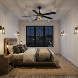 56 Inch Ceiling Fan with Light, Glass Shade, 5 Reversible Blades, DC Motor, Remote Control, 6 Speeds, Timer, Quiet Modern Ceiling Fan