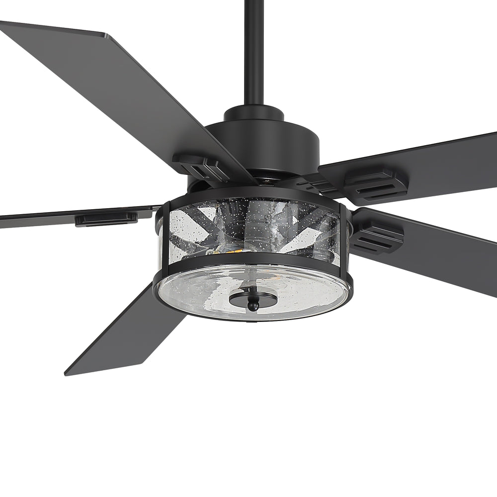 56 Inch Ceiling Fan with Light, Glass Shade, 5 Reversible Blades, DC Motor, Remote Control, 6 Speeds, Timer, Quiet Modern Ceiling Fan