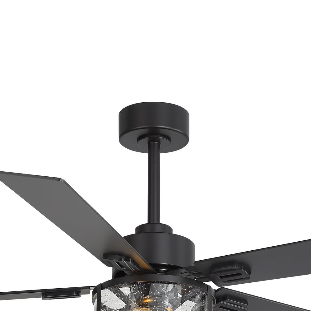 56 Inch Ceiling Fan with Light, Glass Shade, 5 Reversible Blades, DC Motor, Remote Control, 6 Speeds, Timer, Quiet Modern Ceiling Fan