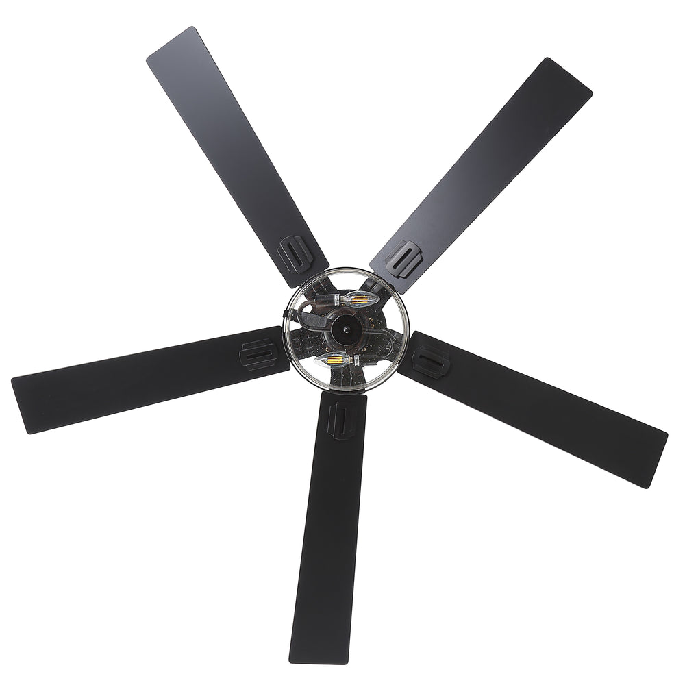 56 Inch Ceiling Fan with Light, Glass Shade, 5 Reversible Blades, DC Motor, Remote Control, 6 Speeds, Timer, Quiet Modern Ceiling Fan