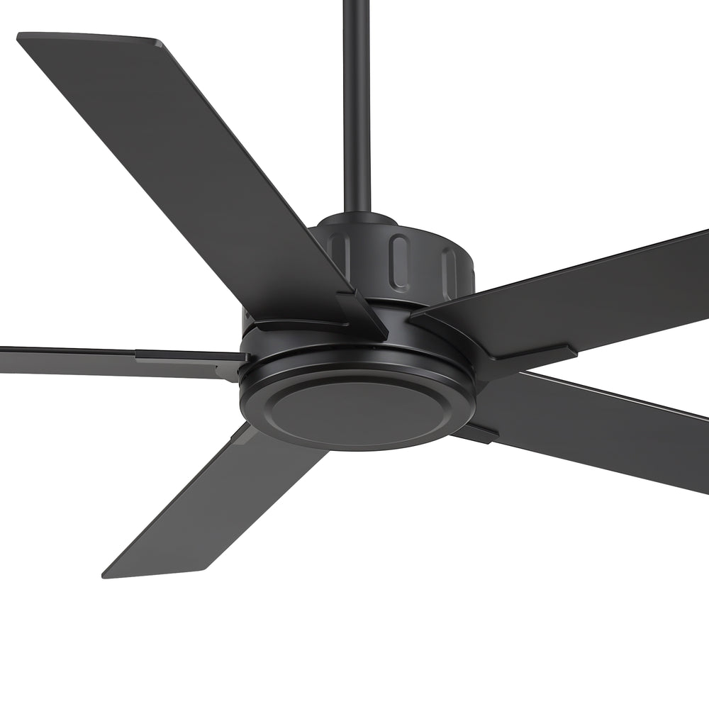 56 Inch Ceiling Fan Without Light, Quiet Reversible DC Motor, 6 Speeds, Remote Control, Timer, Matte Black Ceiling Fan for Living Room