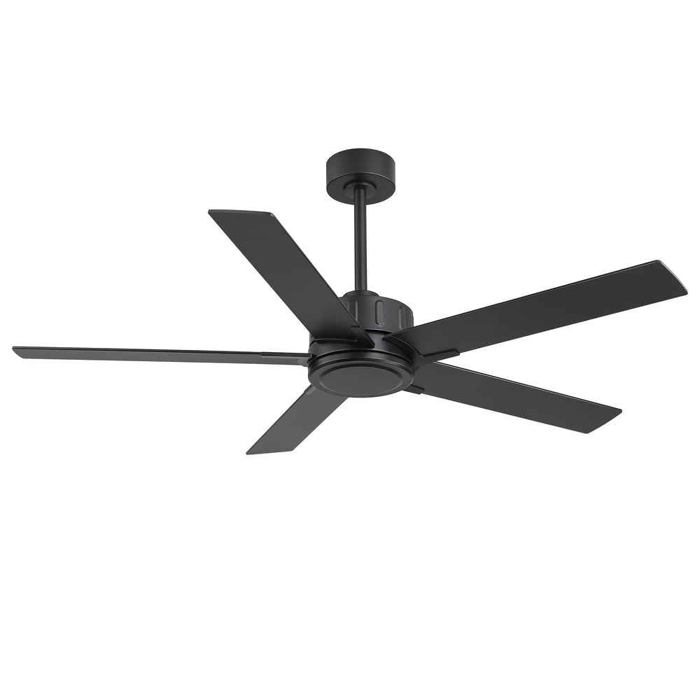 56 Inch Ceiling Fan Without Light, Quiet Reversible DC Motor, 6 Speeds, Remote Control, Timer, Matte Black Ceiling Fan for Living Room