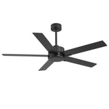 Ostelle 56" Matte Black Ceiling Fan Without Light & Remote