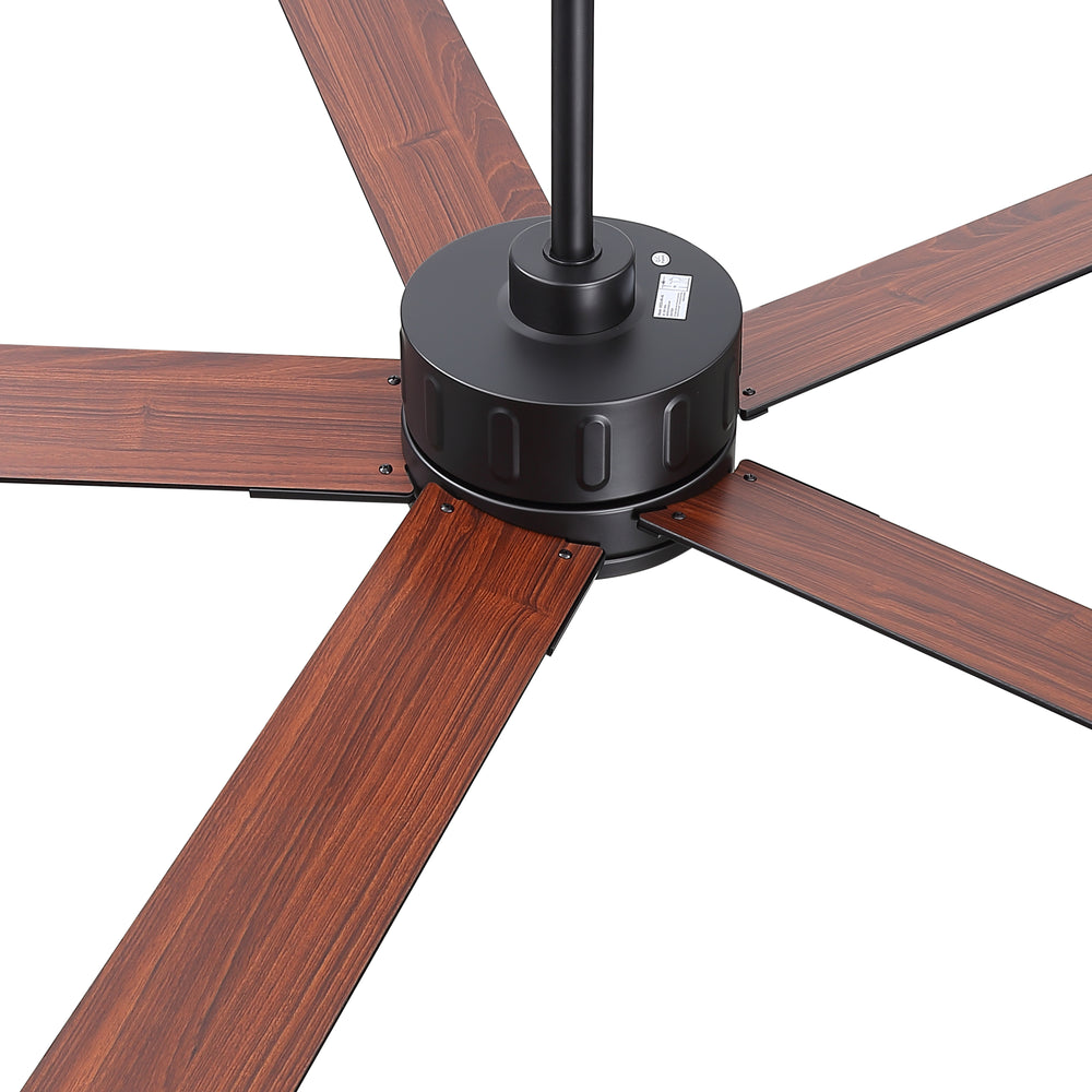 56 Inch Ceiling Fan Without Light, Quiet Reversible DC Motor, 6 Speeds, Remote Control, Timer, Matte Black Ceiling Fan for Living Room