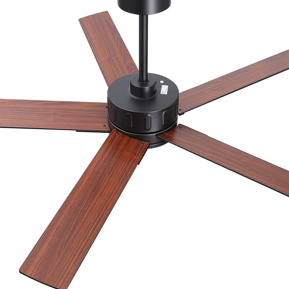 56 Inch Ceiling Fan Without Light, Quiet Reversible DC Motor, 6 Speeds, Remote Control, Timer, Matte Black Ceiling Fan for Living Room