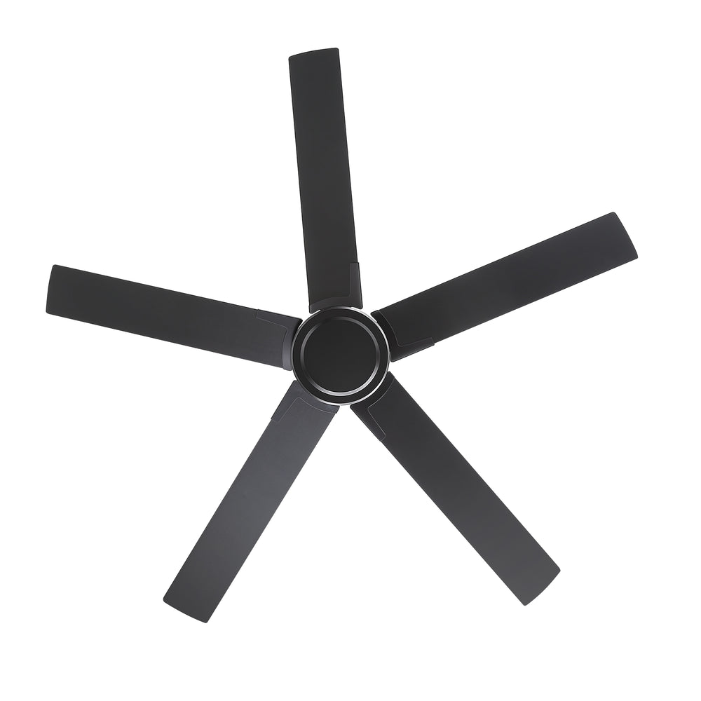 56 Inch Ceiling Fan Without Light, Quiet Reversible DC Motor, 6 Speeds, Remote Control, Timer, Matte Black Ceiling Fan for Living Room