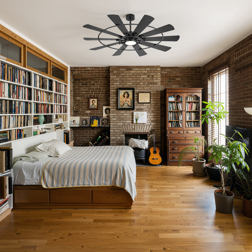 62/72 Inch Modern Ceiling Fan with Lights, Ultra Quiet DC Motor, 6-Speed Remote Control Fan for Large Living Room Bedroom