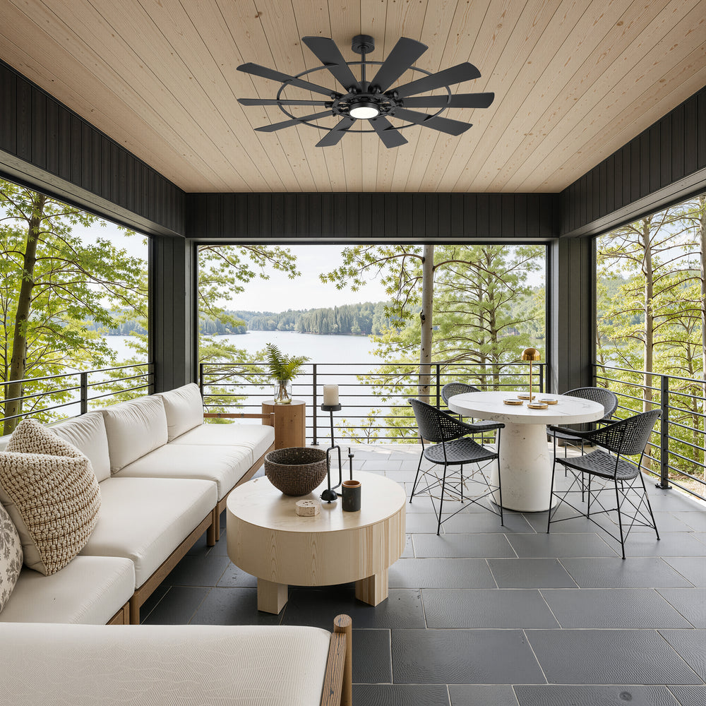 62/72 Inch Modern Ceiling Fan with Lights, Ultra Quiet DC Motor, 6-Speed Remote Control Fan for Large Living Room Bedroom