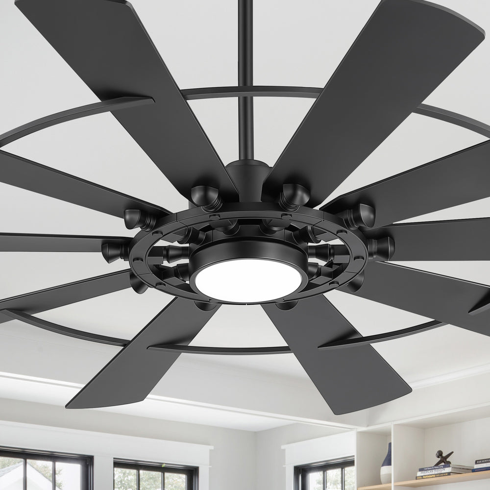62/72 Inch Modern Ceiling Fan with Lights, Ultra Quiet DC Motor, 6-Speed Remote Control Fan for Large Living Room Bedroom