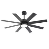 Quietara 52-Inch Black Ceiling Fan With Light & Remote