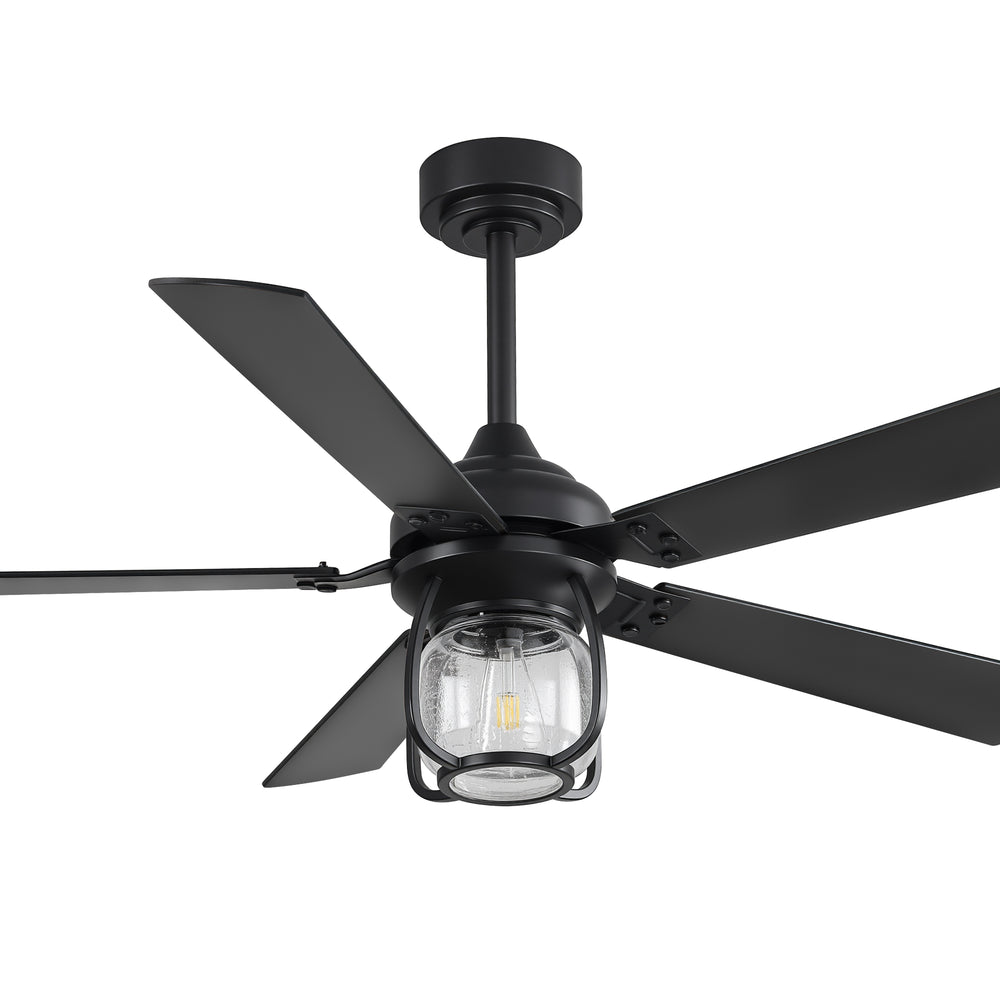 52 Inch Farmhouse Ceiling Fan with Light, Quiet Reversible DC Motor, Remote Control, 6 Speeds, Dual Finish Blades, For Bedroom Living Room