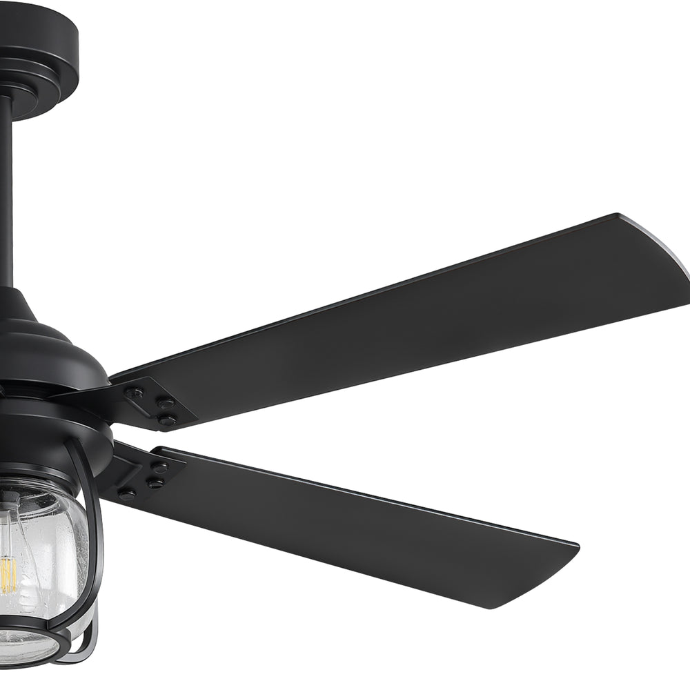 52 Inch Farmhouse Ceiling Fan with Light, Quiet Reversible DC Motor, Remote Control, 6 Speeds, Dual Finish Blades, For Bedroom Living Room