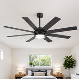 Selen 60/72 Inch 8-Blade Ceiling Fan With Light and Remote